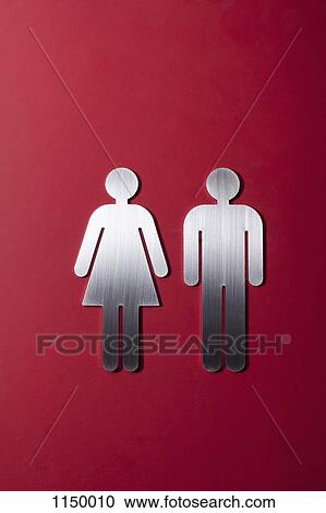 Female and male restroom sign figures side by side View Large Photo Image Stock Image - Female and male restroom sign figures side by side. Fotosearch