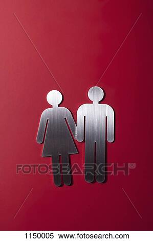 Female and male restroom sign figures holding hands View Large Photo Image Stock Photography - Female and male restroom sign figures holding hands. Fotosearch