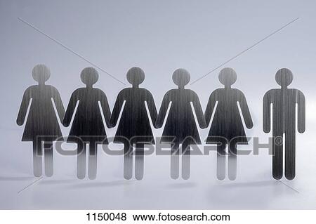 Five female restroom sign figures in a row and one male restroom sign figure View Large Photo Image Stock Photo - Five female restroom sign figures in a row and one male restroom sign figure. Fotosearch