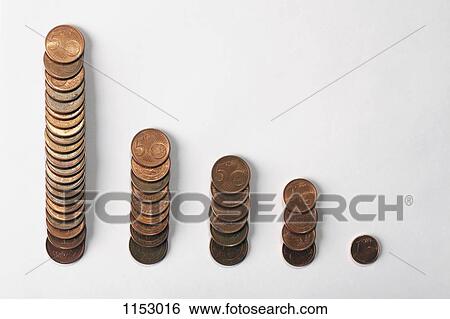 Five rows of Euro coins decreasing in size View Large Photo Image Stock Photograph - Five rows of Euro coins decreasing in size. Fotosearch