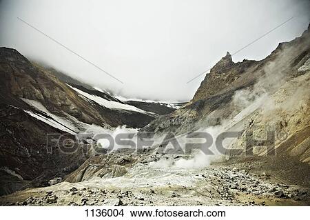 Picture - Fumaroles on Mutnovsky Volcano, Kamchatka, Petropavlovsk Kamchatsky, Russia. Fotosearch