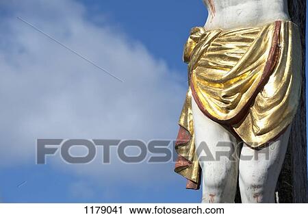 Gold loin cloth of Jesus statue View Large Photo Image Stock Image - Gold loin cloth of Jesus statue. Fotosearch
