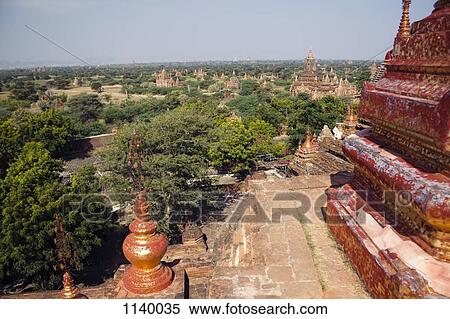 High angle view of temples of Bagan, Burma View Large Photo Image Stock Photography - High angle view of temples of Bagan, Burma. Fotosearch