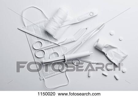 Medicine and medical equipment painted white and scattered on a white surface View Large Photo Image Stock Image - Medicine and medical equipment painted white and scattered on a white surface. Fotosearch