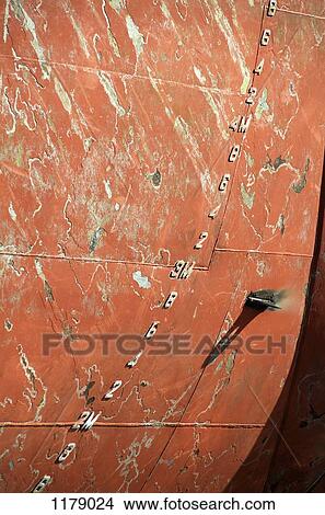 Numbers on hull of a tanker ship View Large Photo Image Picture - Numbers on hull of a tanker ship. Fotosearch