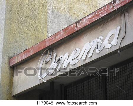 Old cinema sign View Large Photo Image Stock Photography - Old cinema sign. Fotosearch