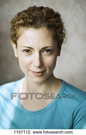 Stock Image - Portrait of a young woman. Fotosearch