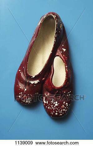 Red ceramic slippers View Large Photo Image Stock Photo - Red ceramic slippers. Fotosearch