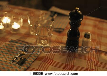 Restaurant table setting View Large Photo Image Stock Photograph - Restaurant table setting. Fotosearch