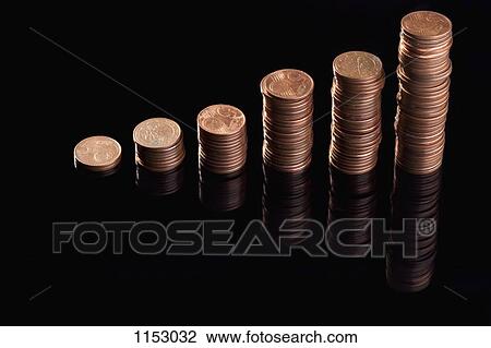 Rows of stacks of five cent Euro coins increasing in size View Large Photo Image Stock Image - Rows of stacks of five cent Euro coins increasing in size. Fotosearch