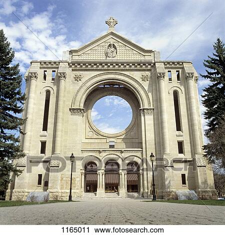 Stock Image - Saint Boniface Cathedral, Winnipeg, Manitoba, Canada. Fotosearch