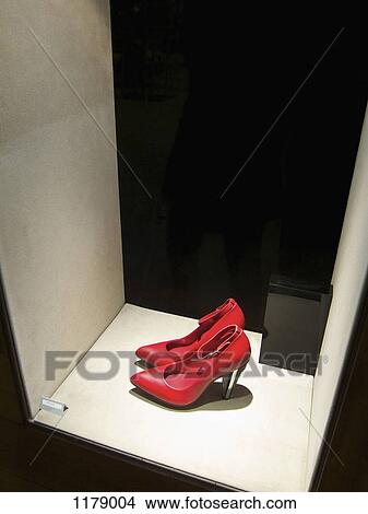 Picture - Shoes on display at shop window. Fotosearch