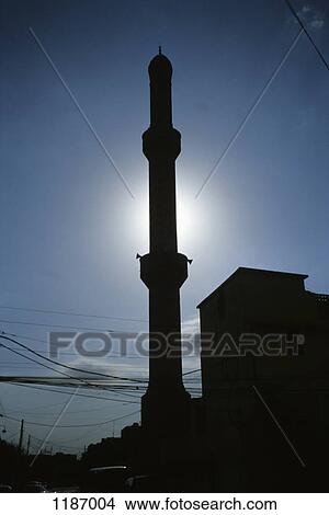 Silhouette of minaret and power lines in Arbil, Iraqi Kurdistan, Iraq View Large Photo Image Picture - Silhouette of minaret and power lines in Arbil, Iraqi Kurdistan, Iraq. Fotosearch