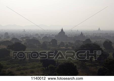 View of temples of Bagan, Burma spreading out across the landscape View Large Photo Image Stock Image - View of temples of Bagan, Burma spreading out across the landscape. Fotosearch