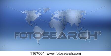 World map in dots against a blue background View Large Photo Image Picture - World map in dots against a blue background. Fotosearch