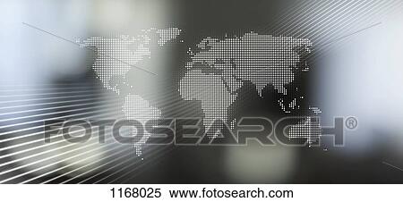 World map in dots against an abstract background View Large Photo Image Stock Photography - World map in dots against an abstract background. Fotosearch