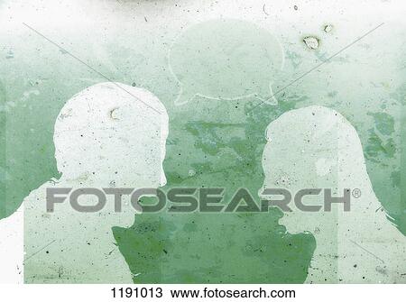 A faceless man and a faceless woman with mouths open wide sharing a speech bubble View Large Photo Image Stock Image - A faceless man and a faceless woman with mouths open wide sharing a speech bubble. Fotosearch