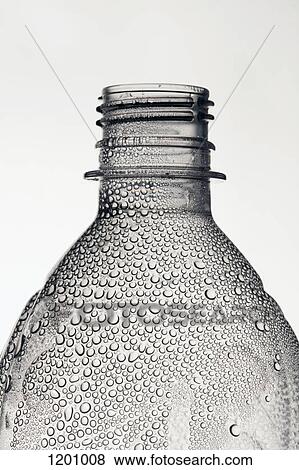 A plastic water bottle without a cap that has condensation on it View Large Photo Image Stock Photo - A plastic water bottle without a cap that has condensation on it. Fotosearch