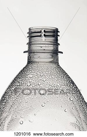 A plastic water bottle without a cap that has condensation on it View Large Photo Image Stock Photograph - A plastic water bottle without a cap that has condensation on it. Fotosearch