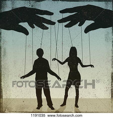 A silhouetted man and woman being controlled by a puppeteer View Large Photo Image Stock Photography - A silhouetted man and woman being controlled by a puppeteer. Fotosearch