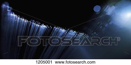 Stock Image - Abstract close-up of top section of a fiber optic lamp. Fotosearch