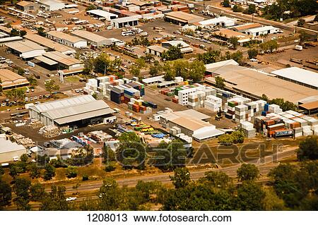 Aerial view of an industrial area View Large Photo Image Stock Image - Aerial view of an industrial area. Fotosearch
