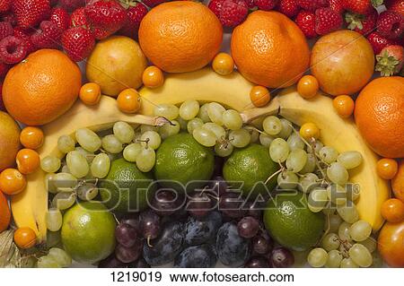 An abstract arrangement of various fresh fruits, full frame View Large Photo Image Stock Photo - An abstract arrangement of various fresh fruits, full frame. Fotosearch