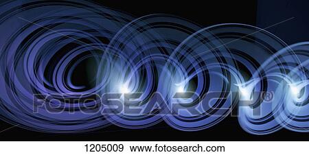 Stock Photo - Blue purple light trails creating an abstract spiral pattern. Fotosearch