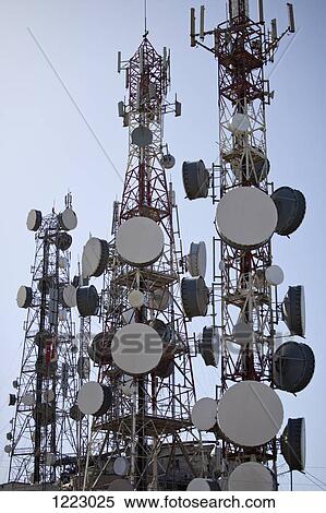Communication towers View Large Photo Image Stock Photography - Communication towers. Fotosearch