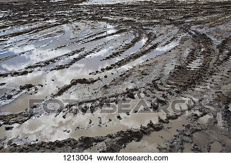 Deep tire tracks imprinted on a muddy terrain View Large Photo Image Picture - Deep tire tracks imprinted on a muddy terrain. Fotosearch