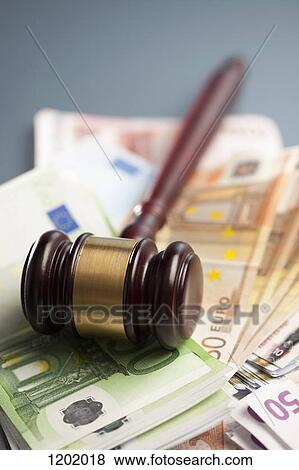 Gavel on euro notes View Large Photo Image Stock Photo - Gavel on euro notes. Fotosearch
