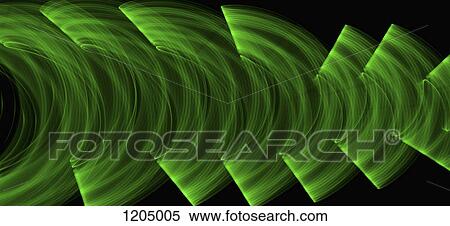 Green light trails creating an abstract wave pattern on a black background View Large Photo Image Stock Photography - Green light trails creating an abstract wave pattern on a black background. Fotosearch