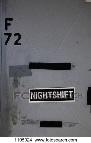 NIGHTSHIFT sign on a wall View Large Photo Image Picture - NIGHTSHIFT sign on a wall. Fotosearch