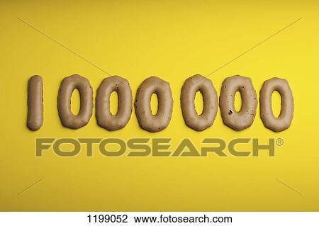 Stock Image - One million arranged in Russian bread cookies. Fotosearch
