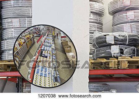 Parabolic mirror in warehouse store View Large Photo Image Stock Photo - Parabolic mirror in warehouse store. Fotosearch