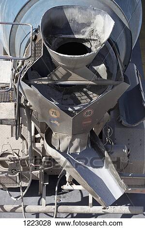 Rear of cement mixer lorry View Large Photo Image Stock Photo - Rear of cement mixer lorry. Fotosearch