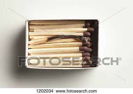 Single used match in box of unused matches View Large Photo Image Picture - Single used match in box of unused matches. Fotosearch