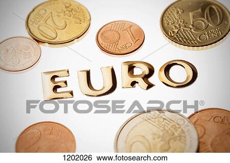 Single word 'money' in gold lettering surrounded by euro coins View Large Photo Image Stock Photograph - Single word 'money' in gold lettering surrounded by euro coins. Fotosearch