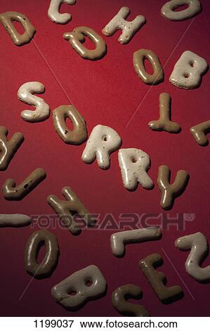 SORRY spelt in Russian bread cookies View Large Photo Image Stock Photo - SORRY spelt in Russian bread cookies. Fotosearch