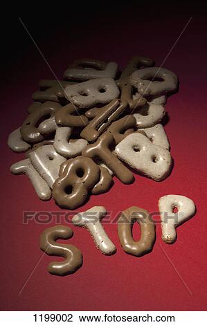 Stock Image - STOP spelt in Russian bread cookies. Fotosearch