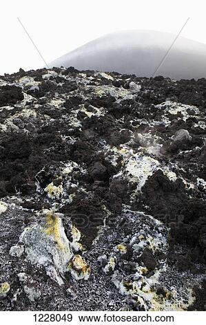 Sulfur deposits from a Solfatara, or sulfuric fumarole, Anak Krakatau volcano View Large Photo Image Stock Photo - Sulfur deposits from a Solfatara, or sulfuric fumarole, Anak Krakatau volcano. Fotosearch