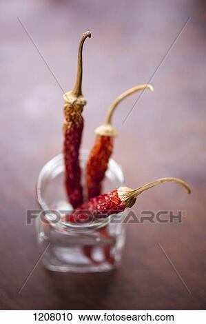 Three dried chilies in a glass jar View Large Photo Image Stock Image - Three dried chilies in a glass jar. Fotosearch