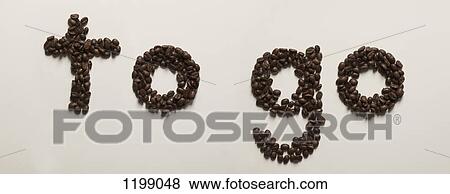 TO GO arranged in coffee beans View Large Photo Image Stock Photo - TO GO arranged in coffee beans. Fotosearch