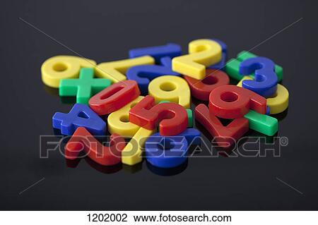 Stock Image - Toy plastic numbers. Fotosearch