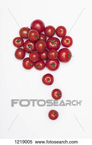 Various sizes of tomatoes arranged into the shape of a thought bubble View Large Photo Image Stock Photography - Various sizes of tomatoes arranged into the shape of a thought bubble. Fotosearch