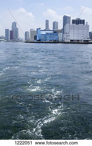 View of Tsukiji Fish market, Odaiba, from river boat View Large Photo Image Stock Image - View of Tsukiji Fish market, Odaiba, from river boat. Fotosearch