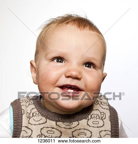 A baby boy looking up happily, head and shoulders portrait View Large Photo Image Stock Image - A baby boy looking up happily, head and shoulders portrait. Fotosearch