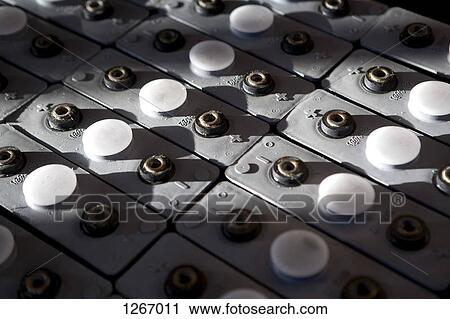 Stock Image - A battery used in solar powered energy. Fotosearch
