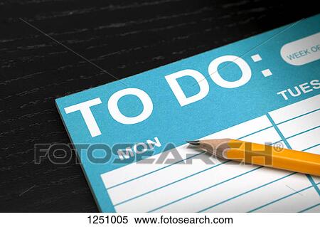 A blank To Do List with a pencil lying on it, close-up View Large Photo Image Stock Photography - A blank To Do List with a pencil lying on it, close-up. Fotosearch