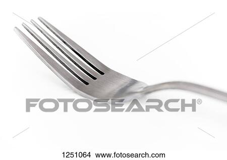 Picture - A clean stainless steel fork, close-up. Fotosearch